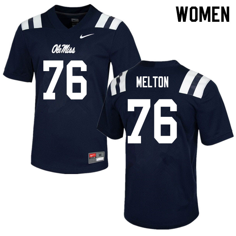 Cedric Melton Ole Miss Rebels NCAA Women's Navy #76 Stitched Limited College Football Jersey DVV4158HE